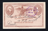 GUATEMALA - 1901 - POSTAL STATIONERY & TRAIN THEMATIC: 1c brown on white 'Train' postal stationery card (H&G 6) used with POSTA LOCAL GUATEMALA octagonal cancel in purple dated MAY 2 1901. Addressed locally with commercial message on reverse showing the correct local usage.  (GUA44523)