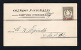 GUATEMALA - 1930 - POSTAL STATIONERY: 'UN PESO' on 2p 50c brown postal stationery notification envelope (H&G NB2) with 'CORREOS NACIONALES SERVICIO INTERIOR' overprint in black (Guatemala Handbook Type C). A fine used example with 'INSPECCION DE CARTEROS DE CERTIFICADOS ADMINISTRACION CENTRAL GUATEMALA' cds dated FEB 2 1930 in purple on reverse. Sent locally within GUATEMALA CITY.  (GUA44530)