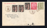 GUATEMALA - 1933 - AIRMAIL: Cover franked with 3 x 1929 5c on 15p black TRAIN issue (SG 240), 1932 3c carmine and 1927 1c olive green TAX issue (SG 240, 272 & 223) tied by ANTIGUA cds's dated JAN 19 1933. Addressed to USA with transit cds on reverse.  (GUA44532)