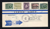 GUATEMALA - 1931 - AIRMAIL & REGISTRATION: Airmail cover franked with 1929 3c on 15p black TRAIN issue, 3c on 2p 50c purple, 1930 2 x 1c on 3p deep green and 1927 1c olive green TAX issue on front and pair 1928 ½c on 5p purple on reverse (SG 239, 243, 255, 223 & 225) tied by multiple strikes of QUEZALTENANGO cds dated 18 MAY 1931 with boxed 'QUEZALTENANGO' registration marking alongside and large blue & white airmail label. Addressed to GUATEMALA CITY with arrival cds on front.  (GUA44533)