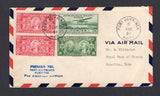 HAITI - 1931 - FIRST FLIGHT: Airmail cover franked with 1929 25c green AIR issue and 1931 5c green and pair 10c carmine (SG 306 & 310/311) tied by PORT-AU-PRINCE cds dated 5 DEC 1931 with second strike alongside. Flown on the Port-au-Prince - Nuevitas, Cuba PAA flight by pilots Dewey & Musick with four line 'PREMIER VOL PORT-AU-PRINCE NUEVITAS PAN AMERICA AIRWAYS' cachet in blue on front. Addressed to CUBA with arrival marks on reverse. (Muller #64)  (HAI/30412)