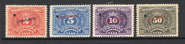 HAITI - 1906 - POSTAGE DUE ISSUE & SPECIMENS: 'Postage Due' issue the set of four overprinted 'SPECIMEN' with small hole punch. Ex ABNCo. Archive.  (SG D150/D153)  (HAI/40209)