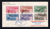 HAITI - 1949 - COMMEMORATIVES: Registered First Day cover franked with the set of six 'Anti-tuberculosis and Malaria Relief Fund' issue (SG 427/432) tied by PORT-AU-PRINCE cds's dated 22 JUIL 1949 with oval 'JOUR MONDIAL DE LAS ANTE PREMIER JOUR' cachet in blue black and manuscript registration marking alongside. Addressed to USA with transit and arrival cds's on reverse. Very fine.  (HAI43623)