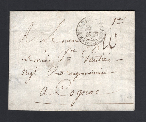 HAITI - 1790 - PRESTAMP: Complete folded letter dateline 'Pt. au Prince le 8 Fevrier 1790'. Addressed to FRANCE, rated '10' in manuscript with good strike of COLONIES PAR BORDEAUX arrival cds on front. A nice clean cover from the early Saint Domingue period.  (HAI43776)