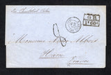 HAITI - 1865 - TRANSATLANTIC MAIL: Cover datelined '1865 Port au Prince 24 Marz' on inside flap and with 'Per Christobal Colon' manuscript ship endorsement on front. Addressed to FRANCE with fine strike of boxed 'LIVERPOOL SHIP AP 19 1865 C' marking on reverse and rated '8' decimes on front with boxed 'G.B. 1F 60c' accountancy mark alongside. French arrival cds's on front & reverse.  (HAI43875)