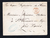 HAITI - 1874 - TRANSATLANTIC MAIL: Cover with manuscript 'Par Vapeur 'Lafontaine' du Havre' at top and oval 'L.AUGUSTE & CIE CAP-HAITIEN' company handstamp in blue below rated '8' decimes In manuscript with OUTRE-MER LE HAVRE cds in red dated 20 MARS 1875. Addressed to FRANCE with transit & arrival cds's on reverse. Couple of small edge tears.  (HAI44263)