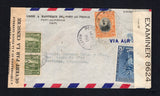 HAITI - 1942 - DESTINATION & CENSORED MAIL: Censored airmail cover franked with 1924 50c black & orange and pair 1g olive green plus 1941 25c blue (SG 302/303 & 340) tied by PORT-AU-PRINCE cds's dated 14 NOV 1942. Addressed to ARGENTINA, censored in Haiti with printed black & white censor strip at left. Routed via TRINIDAD with printed black on white 'OPENED BY EXAMINER 8624' P.C.90 censor strip with 'IE/-' handstamp in purple at right. Argentine arrival cds on reverse.  (HAI45276)