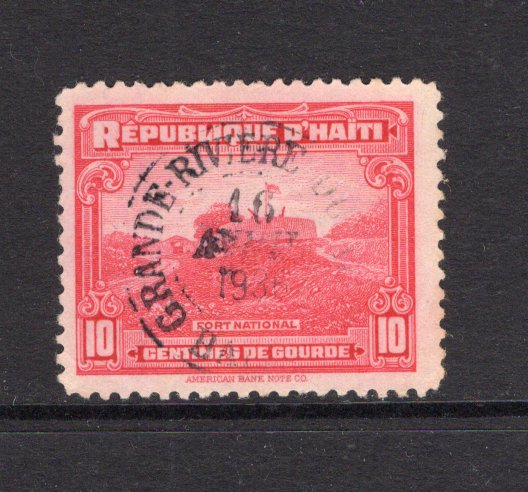 HAITI - 1936 - CANCELLATION: 10c rose carmine 'Fort National' issue fine used with good strike of GRANDE-RIVIERE DU NORD cds dated 1936. Scarce. (SG 318)  (HAI/5291)