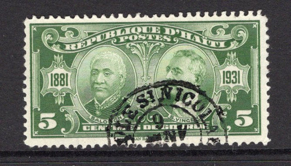 HAITI - 1931 - CANCELLATION: 5c green '50th Anniversary of Membership of the UPU' issue fine used with good strike of MOLE ST. NICOLAS cds. Scarce. (SG 310)  (HAI/5293)