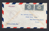 HONDURAS - 1941 - CANCELLATION: Airmail cover franked with 2 x 1939 8c blue (SG 389) tied by 'Lines' cancel with fine CORREOS DE HONDURAS LANGUE cds alongside. Addressed to USA with NACAOME & TEGUCIGALPA transit cds's on reverse.  (HON28601)