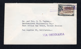 HONDURAS - 1957 - SIGNATURE CONTROLS: Circa 1957 cover franked with 1956 3c sepia & black with complete small 'R Estrada S' SIGNATURE CONTROL marking of 'Francisco Morazan' province (SG 553) tied by 'Lines' cancel with straight line 'VIA ORDINARIA' marking alongside. Most likely sent from TEGUCIGALPA and addressed to USA. A scarce control mark on cover.  (HON44157)