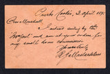 HONDURAS 1895 POSTAL STATIONERY & DESTINATION