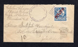 HONDURAS - 1930 - CANCELLATION: Cover franked with single 1929 6c blue with '1929a1930' overprint (SG 273) tied by 'Lines' cancel with fine strike of undated CORREOS DE HONDURAS DOLORES COPAN cds alongside. Addressed to USA with PUERTO CORTES transit and USA arrival marks on reverse.  (HON9860)