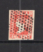 INDIA - 1854 - CLASSIC ISSUES: 1a deep red QV issue 'Die 2', a fine used copy with four close margins. (SG 13)  (IND/12604)