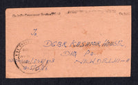 INDIA - 1965 - MILITARY MAIL: Stampless 'On Indian Government Service' cover with F.P.O. No. 804 cds on reverse dated 14.12.1965. Addressed to 'DGBR Kashmir House DHQ, P.O. New Delhi 11'.  (IND/20194)