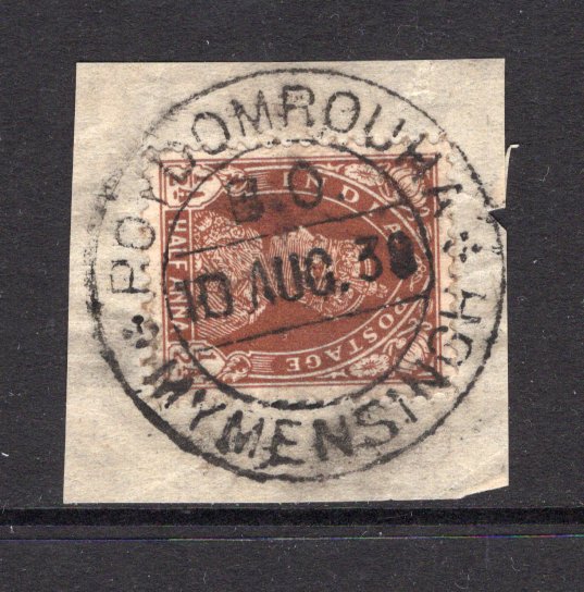 INDIA - 1937 - CANCELLATION: ½a red brown GVI issue tied on piece by fine strike of POYDOMROUHA MYMENSINGH cds dated 10 AUG 1938. (SG 248)  (IND24477)