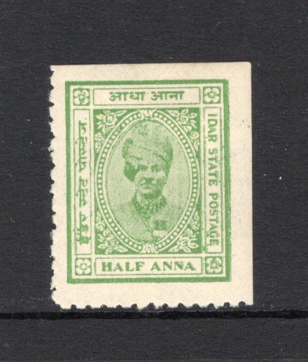 INDIAN STATES - IDAR - 1932 - DEFINITIVE ISSUE: ½a yellow green 'Maharaja Himmat Singh' issue, a fine mint copy. (SG 1c)  (IND43740)