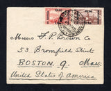 IRAQ - 1921 - OCCUPATION ISSUE & CANCELLATION: Cover franked with 1918 1a on 20pa red and 1½a on 5pa dull purple 'IRAQ IN BRITISH OCCUPATION' surcharge issue (SG 3 & 17) tied by HYDE PARK BASRAH cds dated MAY 1921. Addressed to USA. This sub Post Office was only open between April 1920 and February 1922. Scarce.  (IRQ44647)