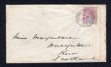 JAMAICA - 1897 - CANCELLATION: Cover franked with single 1889 2½d dull purple & blue QV issue (SG 29) tied by fine strike of TRINITY-VILLE cds dated MAR 15 1897. Addressed to UK with transit & arrival marks on reverse.  (JAM35624)