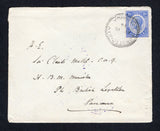 JAMAICA - 1914 - DESTINATION: Cover franked with single 1912 2½d blue GV issue (SG 61) tied by ANNOTTO-BAY cds dated AP 15 1914. Addressed to 'H-E Sir Claude Mallet. C.M.9, H.B.M. Minister, The British Legation, Panama' with KINGSTON transit mark and AGENCIA POSTAL PANAMA arrival cds in purple on reverse.  (JAM44423)