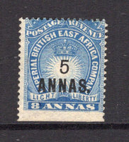 KENYA, UGANDA & TANGANYIKA - 1894 - BRITISH EAST AFRICA - PROVISIONAL ISSUE: 5a on 8a blue 'Provisional' SURCHARGE issue, a fine mint copy with full gum. (SG 27)  (KUT/27315)