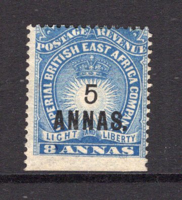 KENYA, UGANDA & TANGANYIKA - 1894 - BRITISH EAST AFRICA - PROVISIONAL ISSUE: 5a on 8a blue 'Provisional' SURCHARGE issue, a fine mint copy with full gum. (SG 27)  (KUT/27315)