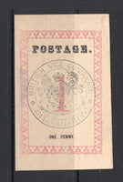 MADAGASCAR - 1886 - BRITISH CONSULAR MAIL: 1d black & rose with 'BRITISH VICE-CONSULATE ANTANANARIVO' handstamp, a fine unused copy. Small thin on reverse. (SG 14)  (MAD/14295)