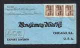 MEXICO - 1923 - REGISTRATION & CANCELLATION: Cover franked with 3 x 1923 10c brown (SG 423) tied by QUIRIEGO, SON cds's with manuscript hand drawn 'C No. 120 QUIRIEGO, SON' boxed registration marking alongside. Addressed to USA with blue 'Registration Seal' tied on reverse by undated oval OFNA DE CORREOS EN QUIRIEGO E. DE SONORA markings with various other transit and arrival marks.  (MEX10089)