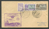 MEXICO - 1929 - FIRST FLIGHT: Cover franked with 1929 15c green & bright violet and 20c black & sepia AIR issue plus 1929 1c bright violet TAX issue (SG 465/466 & 458) tied by NOGALES cds's dated 29 JUL 1929. Flown on the 'Tijuana - Mexico' first flight (return leg) with boxed first flight cachet in purple on front. Addressed to MEXICO CITY with arrival cds on reverse. (Muller #37a)  (MEX32993)