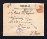 MEXICO - 1915 - CIVIL WAR & CENSORED MAIL: Cover franked with single 1914 5c orange with large 'GCM' Monogram overprint in purple (SG CT26) tied by JALAPA cds dated MAY 1915. Addressed to MEXICO CITY and censored with printed black on white 'REVISADO POR EL CENSOR' censor strip. The cover was unclaimed with various markings inc MEXICO D.F. LISTA cds and manuscript 'Cambio domicilio el intererado' (change of address) notation on reverse.  (MEX/41890)