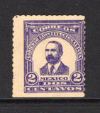 MEXICO - 1915 - UNISSUED & VARIETY: 2c deep violet 'Madero' UNISSUED Civil War type, a fine mint copy with variety STAMP PRINTED DOUBLE ONE IMPRESSION ON GUMMED SIDE.  (MEX43584)