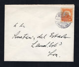 MEXICO - 1914 - CIVIL WAR: Cover franked with single 1914 5c orange with large 'GCM' monogram handstamp in violet (SG CT26) tied by SANTA ANA cds dated JUN 1 1914. Addressed to LAINOL ESTACION with LLANO ESTN, SON arrival cds on reverse.  (MEX44267)