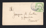 MEXICO - 1913 - CIVIL WAR & RATE: Small unsealed cover franked with single 1913 1c yellow green 'Transitorio' REVENUE issue without coupon (SG S26A) tied by HERMOSILLO cds dated 30 DIC 1913. Addressed to 'Sr Joaquin M Luken y Familia, Presente'. A nice example of the 1c local drop letter rate.  (MEX45408)