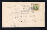 MEXICO - 1913 - CIVIL WAR & CANCELLATION: Cover franked with 1914 5c orange & green 'Sonora Seal' issue (SG S35a) tied by fine strike of OFNA CORREOS PESQUEIRA, SON cds dated 22 OCT 1914. Addressed to HERMOSILLO with arrival cds. Unclaimed with various markings including 'LISTA' cds's on reverse.  (MEX45410)