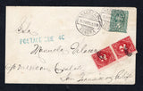 MEXICO - 1914 - CIVIL WAR & POSTAGE DUE: Cover franked with 1914 5c deep green REDRAWN 'Transitorio' issue (SG CT9) tied by two strikes of NACOZARI SONORA cds dated 26 JUN 1914. Addressed to SAN FRANCISCO, USA and taxed on arrival with straight line 'POSTAGE DUE 4C' marking in blue with added pair pre-cancelled 1914 2c carmine 'Postage Due' issue (SG D467) applied on front.  (MEX45592)