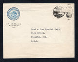 MEXICO - 1924 - OFFICIAL MAIL: Stampless printed 'PODER EJECUTIVO FEDERAL UNIVERSIDAD NACIONAL' 'Eagle arms official cover with SUC.C. MEXICO D.F. cds dated 22 OCT 1924. Addressed to USA.  (MEX45595)
