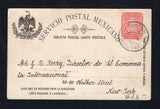 MEXICO - 1898 - POSTAL STATIONERY: 2c red 'Mulitas' postal stationery card (H&G 98, UPSS #PC103 with '161' in corner without stop) used with TOLUCA cds dated 29 OCT 1900. Addressed to USA with arrival cds on reverse. A difficult card to find in used condition.  (MEX45598)