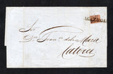 MEXICO - 1861 - BISECT: Cover franked with QUADRISECTED 1861 8r black on brown HIDALGO issue with 'ZACATECAS' district overprint used as a 2r (SG 13c, Follansbee #11¼) tied by straight line 'ZACATECAS' cancel in black. Addressed to CATORCE. Very attractive  (MEX45830)