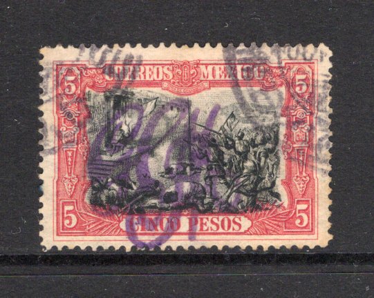 MEXICO - 1914 - CIVIL WAR: 5p black & claret overprinted with 'GCM' Monogram in violet, a fine cds used copy. (SG CT32)  (MEX/5055)