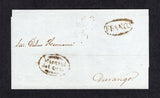 MEXICO - 1862 - SELLO NEGRO: Stampless cover from MINERAL DEL ORO to DURANGO with oval 'FRANCO' marking and good strike of fancy oval MINERAL DEL ORO marking both in black. Handstruck '2' rate marking on reverse. Ex Dale Pulver.  (MEX/9981)