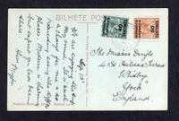 MOROCCO AGENCIES - 1931 - GV ISSUE & POSTCARD: Real photographic PPC 'Madeira - Bullock Car' franked on message side with 1925 40c on 4d grey green and 50c on 5d yellow brown GV issue overprinted in French Currency (SG 206/207) tied by CASABLANCA cds. Addressed to UK.  (MOR/21497)