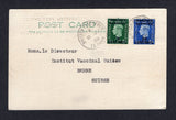 MOROCCO AGENCIES - 1938 - CANCELLATION: Plain postcard franked with 1936 5c on ½d green and 25c on 2½d bright blue GVI issue overprinted in Spanish currency (SG 160 & 163) tied by BRITISH POST OFFICE TETUAN cds's dated 8 JUN 1938. Addressed to SWITZERLAND.  (MOR29601)
