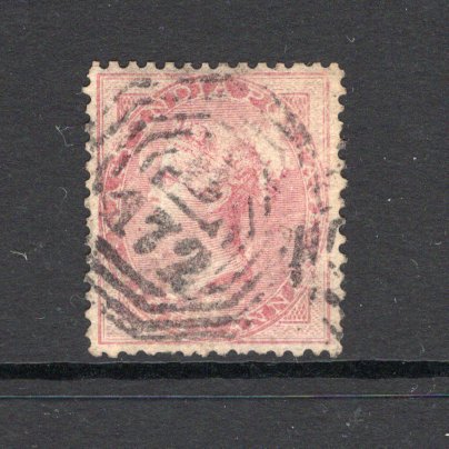 MALAYA - STRAITS SETTLEMENTS - 1856 - INDIA USED IN MALAYA: 8a carmine QV issue of India used with fine central strike of octagonal 'B 172' cancel of SINGAPORE in black. (SG Z78)  (MYA/14297)