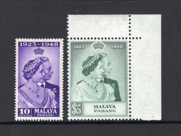 MALAYA - PAHANG - 1948 - SILVER WEDDING ISSUE: 'Silver Wedding' issue the pair fine mint, the $5 is an unmounted mint corner copy. (SG 47/48)  (MYA/14376)