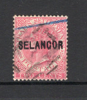 MALAYA - SELANGOR - 1885 - QV ISSUE: 2c pale rose QV issue with 'SELANGOR' overprint 'Type 15', a fine lightly used copy. (SG 23)  (MYA/14384)