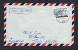 MALAYA - PENANG - 1969 - MILITARY MAIL: Airmail cover with 'A 112460 LAC. COOTE D.G. 75 Sqn Elec, R.A.A.F. Base Butterworth, C/- G.P.O. Penang, Malaysia' return address on flap franked with single 1965 10c 'Flower' issue (SG 70) tied by PENANG cds with boxed 'FORCES AIR MAIL' cachet on front & reverse.  (MYA/21297)