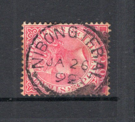 MALAYA - STRAITS SETTLEMENTS - 1883 - CANCELLATION: 2c bright rose QV issue used in Penang with superb complete strike of NIBONG TEBAL cds dated JAN 26 1893. (SG 63a)  (MYA/24286)