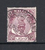 MALAYA - PERAK - 1950 - CANCELLATION: 10c purple used with good part strike of PANGKOR ISLAND cds dated SEP 1955. (SG 136)  (MYA/24295)