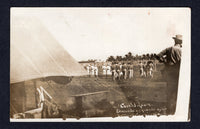 NICARAGUA - 1912 - US MARINES & POSTCARD: Black & white PPC showing US Marines supervising captured Nicaraguan troops inscribed 'Cuartel-Leon Evacuated by Rebels after battle of Coyotepe Hill'. Unused with some slight paper adherence on reverse. A very scarce card.  (NIC/24776)