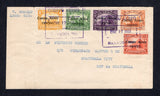 NICARAGUA - 1933 - AIRMAIL: Cover franked with 1932 'Correo Aereo OFICIAL' overprint issue, the set of five 15c vermilion, 20c orange, 25c violet, 50c green and 1cor yellow (SG O688/O692) tied by boxed CORREO AEREO MANAGUA cancels dated JAN 17 1933. Sent airmail to GUATEMALA with arrival cds on reverse.  (NIC/26814)